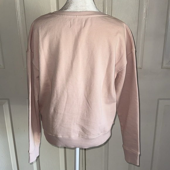 Pact Pink Winter Sprigs Graphic Slouchy Organic Cotton Fleece Sweatshirt - Picture 2 of 5